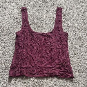Free People Intimately Plum Lace Scoop Tank